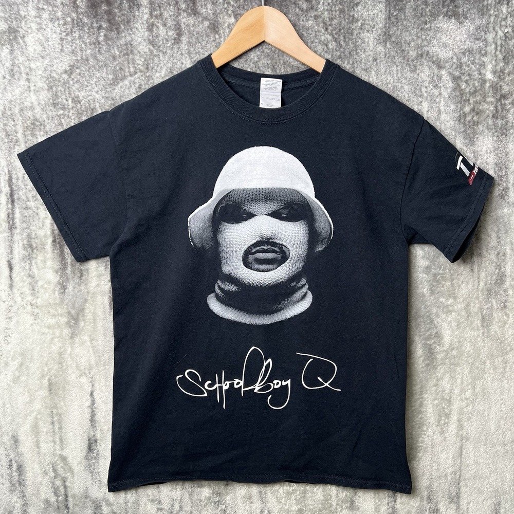 Schoolboy Q Oxymoron Vintage T-Shirt Merch Rap Tee Size Medium Black Album TDE